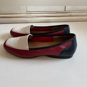 ARRAY Women’s Freedom Leather Slip-On Dress Flat Patriot Red, White, and Blue 8